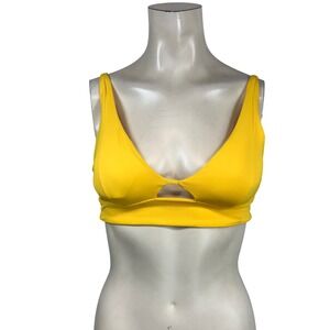 L*Space Alia Bikini Top Marigold Yellow D  V-Neck Cutout LSAIT20 New